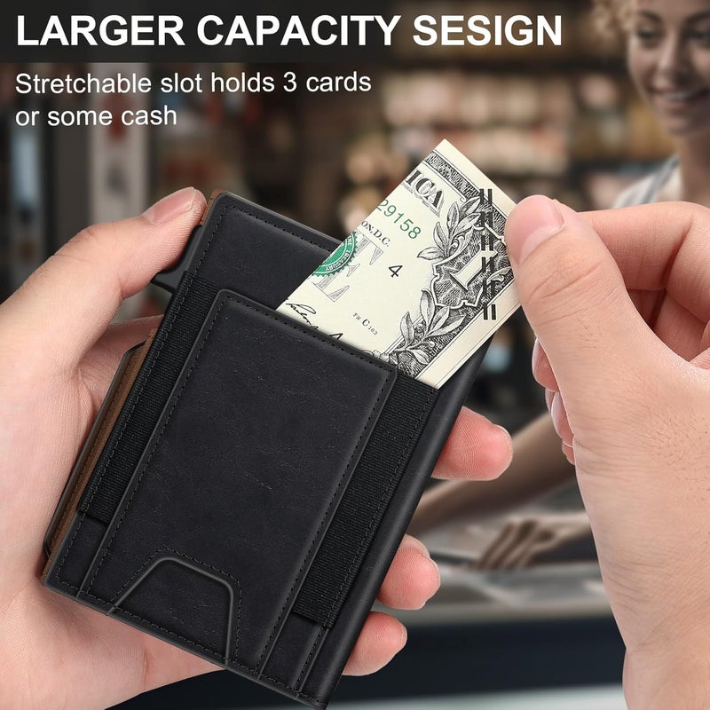 SEMORID Wallet for Men Wallet with Slim Pop Up Card Holder 9-13 Cards, Bifold Minimalist Smart Wallet RFID Blocking Credit Card Holder with ID Window & Stretchable Cash Slot Compact Metal Aluminum Card Case - Image 4